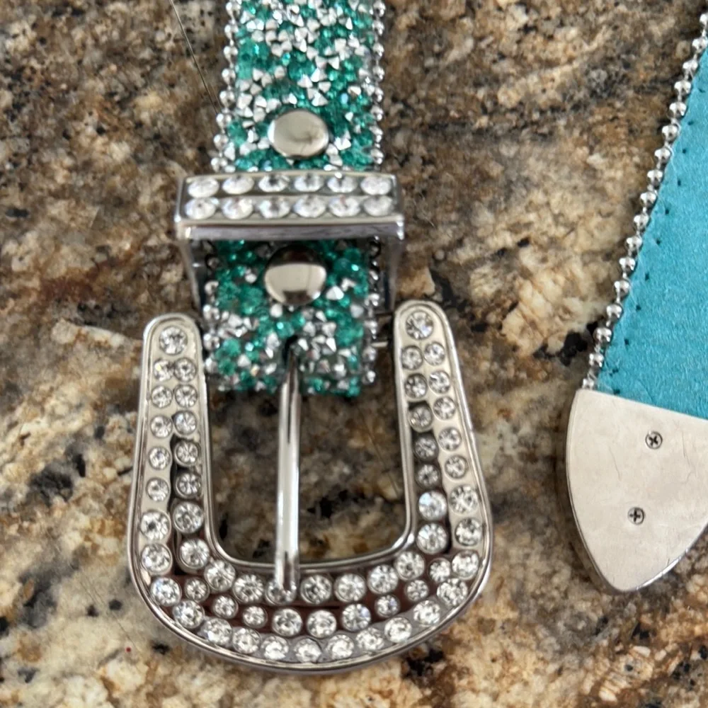 Shyanne Turquoise and Silver Rhinestone Belt